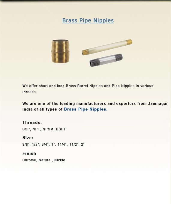 Brass Pipe Nipples